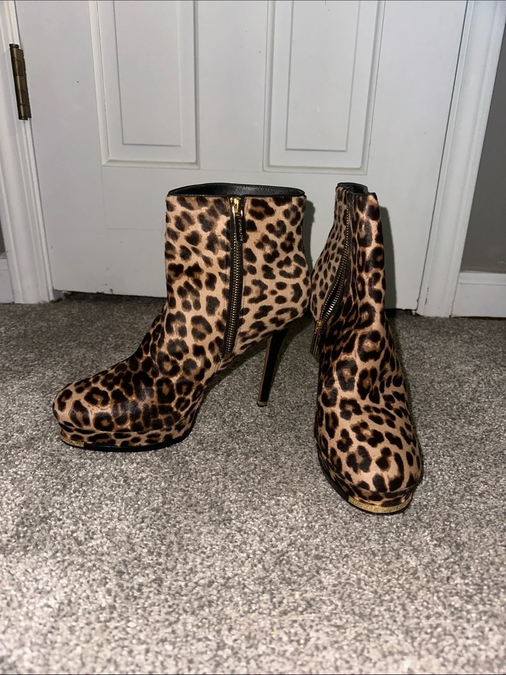 Michael Kors Leopard Print Platform Ankle Boots - Women Size 41